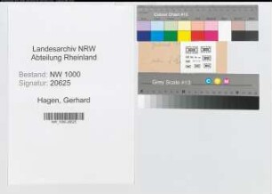 Entnazifizierung Gerhard Hagen, geb. 29.07.1911 (Autohaendler)