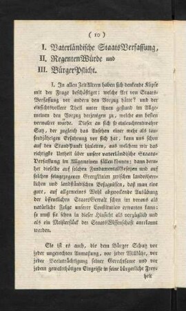 10-16, I. Vaterländische Staats Verfassung