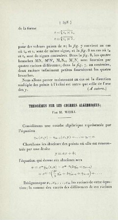 Théorèmes sur les courbes algébriques.