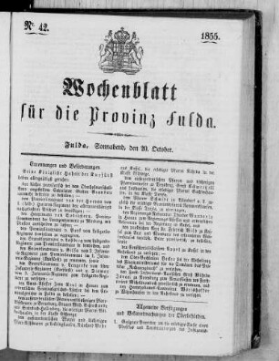 Nr. 42, Ausgabe vom 20. Oktober 1855 [Nr. 43 fehlt]