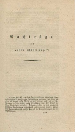 Nachträge zur ersten Abtheilung