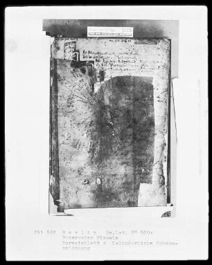 Beneventer Missale — Kalendarischer Schemazeichnung, Folio recto