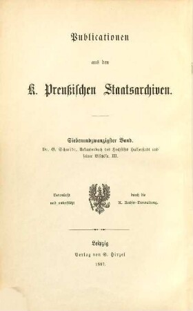 Urkundenbuch des Hochstifts Halberstadt und seiner Bischöfe, 3. 1304 - 1361