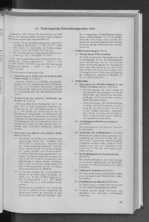 14. Änderungen des Wahlrechts gegenüber 1972