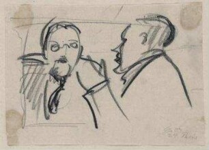 Sechs Skizzen, Paris. [zwei Männer im Gespräch]