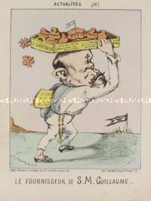 Actualités (12). Le Fournisseur/ Der Lieferant von S. M. Wilhelm - Karikatur auf Premierminister Trochu
