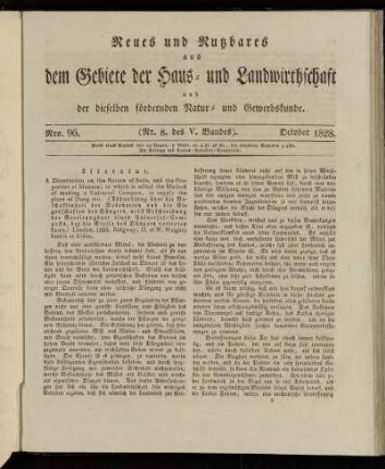 Nro. 96. (Nr. 8. des V. Bandes). October 1828.