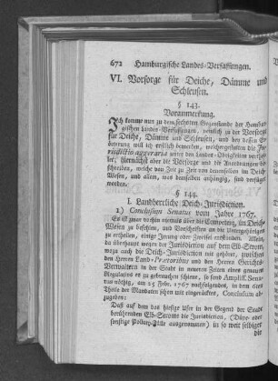 VI. Vorsorge für Deiche, Dämme und Schleusen.