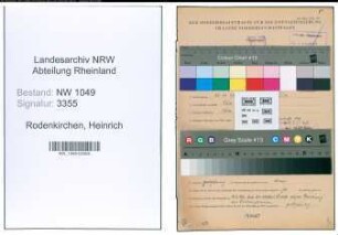 Entnazifizierung Heinrich Rodenkirchen , geb. 26.11.1896 (Steuerhelfer)