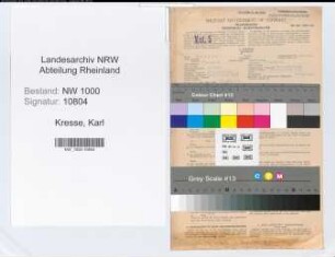 Entnazifizierung Karl Kresse, geb. 24.01.1910 (Verw.Angest.)