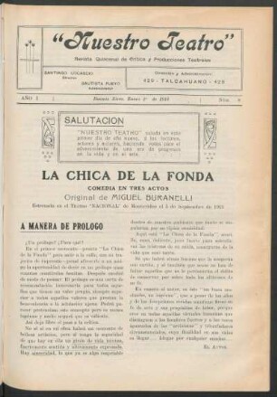 Salutación [de "Nuestro Teatro"]