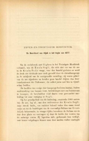 Zeven-en-twintigste hoofdstuk. De Noordkust van Atjeh in het begin van 1877