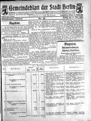 1924,20: Nr. 20, 18. Mai 1924