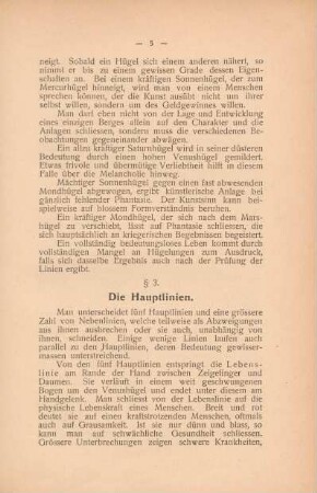 § 3. Die Hauptlinien