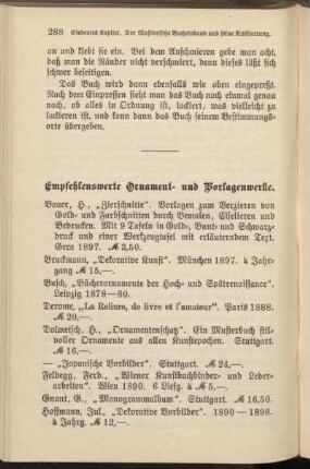 Empfehlenswerte Ornament- und Vorlagenwerke.