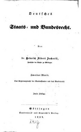 Deutsches Staats- und Bundesrecht, 2