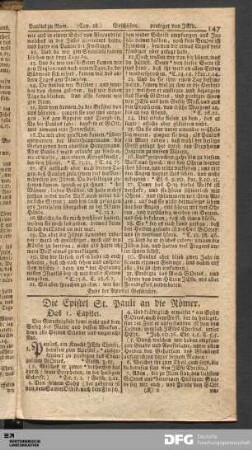 Die Epistel St. Pauli an die Römer.