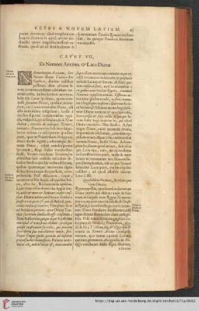 Capvt VII: De Nemore Aricino, & Lacu Dianæ