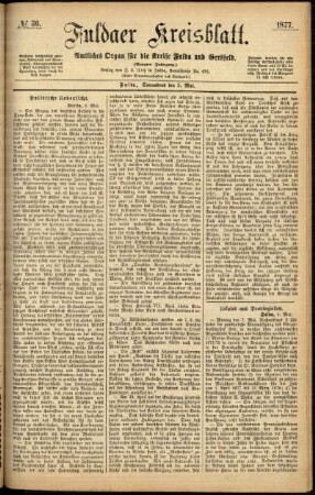 Ausgabe vom Samstag, den 05. Mai 1877.