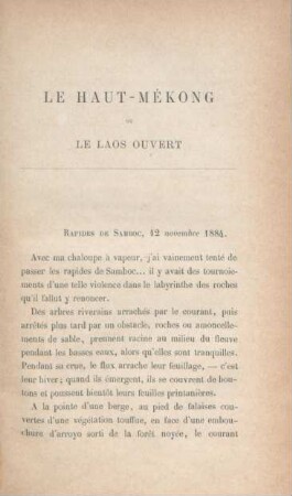 Le Haut-Mékong ou le Laos ouvert