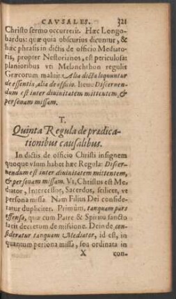 T. Quinta Regula de praedicationibus causalibus.