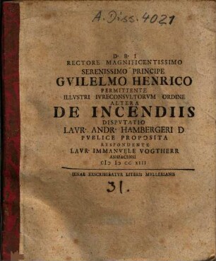 De incendiis