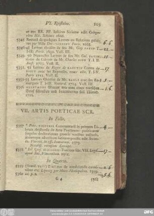 VII. Artis Poeticae Scr.