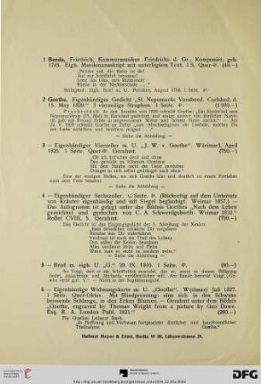 Wertvolle Autographen der Goethezeit (Nr. 1-32)