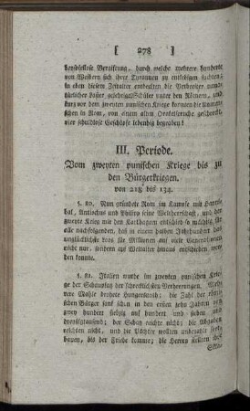 III. Periode. Vom zweyten punischen Kriege bis zu den Bürgerkriegen.