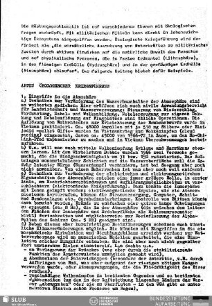 Arten ökologischer Kriegsführung