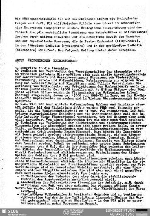 Arten ökologischer Kriegsführung
