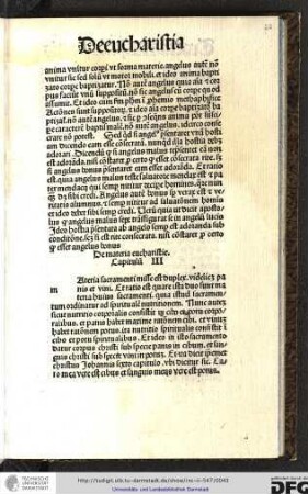 [M]ateria sacramenti misse est duplex videlicet panis et vini, et ratio est quare ista duo sunt materia huius sacramenti...