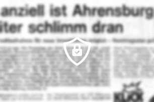 Finanziell ist Ahrensburg weiter schlimm dran