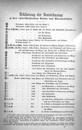 Erklärung der Bezeichnungen