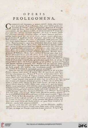 Operis prolegomena