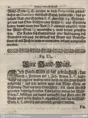Fig. XL. Eine Hand-Mühl.