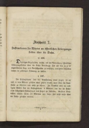 Abschnitt 7. Instructionen für Wärter an öffentlichen Uebergangsstellen über die Bahn.