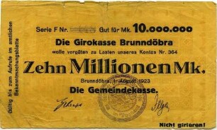 Notgeld - 10 Mill. Mark