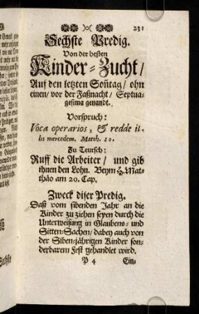 231-233, Vorspruch; Zu Teutsch; Zweck; Eingang