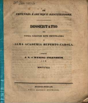 De impensis earumque restitutione
