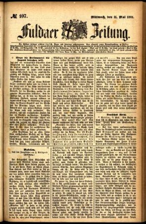 Ausgabe vom Mittwoch, den 11. Mai 1881.