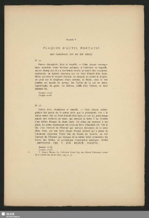 Planche V Plaques D´Autel Portatif Art Colonais, Fin Du XIIe Siécle