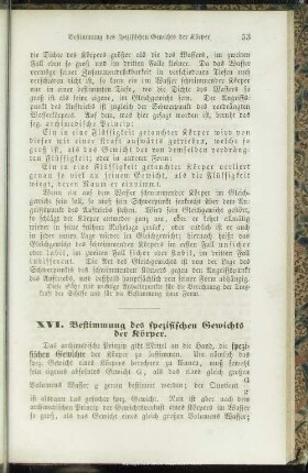 XVI. Bestimmung des spezifischen Gewichts der Körper