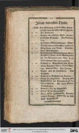 Inhalt des ersten Theils