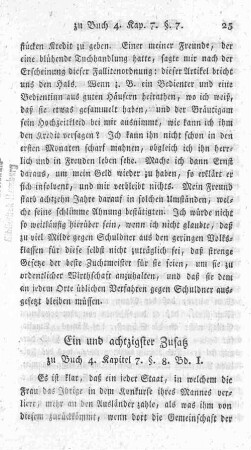 Ein und achtzigster Zusatz zu Buch 4. Kapitel 7. §. 8. Bd. 1.