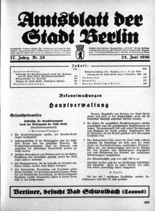 1936,25: Nr. 25, 21. Juni 1936