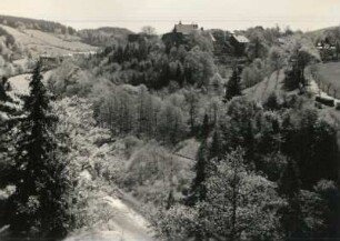 Lauenstein, Blick auf den Ort mit Ruine und Schloss
