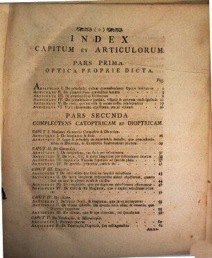 Clarissimi Viri D. De La Caille ... Lectiones Elementares Opticae : Ex Editione Parisina Anni MDCCLVI In Latinum Traductae A C. S. E S. J.