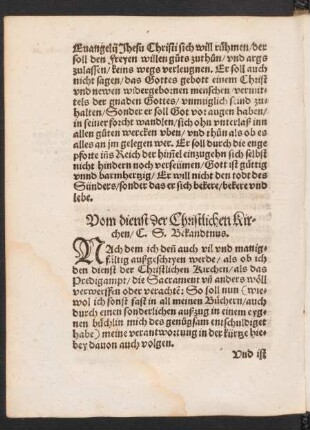 Vom dienst der Christlichen Kirchen/ C. S. Bekandtnus.