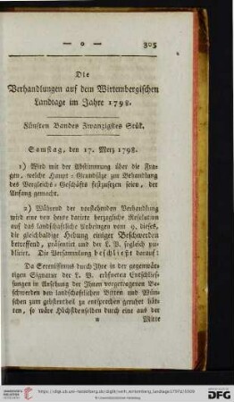 Fuenften Bandes Zwanzigstes Stuek.